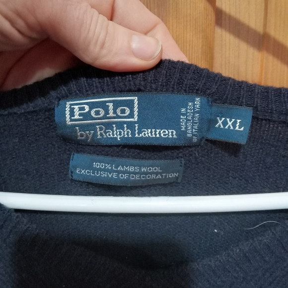Polo by Ralph Lauren 100% lamb's wool blue sweater size XXL - Picture 4 of 4